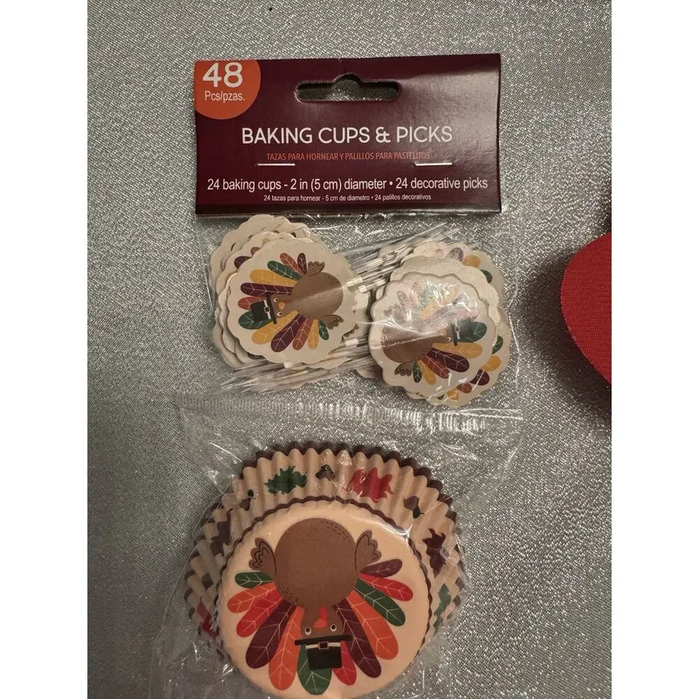 Thanksgiving Accessories Baking Cups Turkey Paper Placemats Kids Children